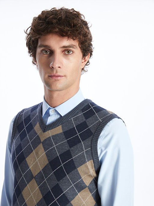 Standart Kal?p V Yaka Erkek Triko S?veter