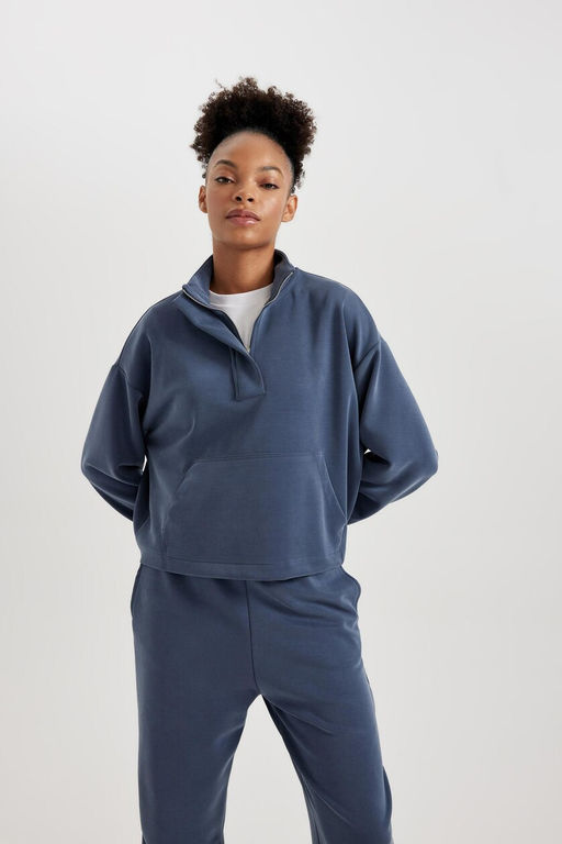 DeFactoFit Спортивная толстовка Oversize премиум-класса с высоким воротником  фото 17