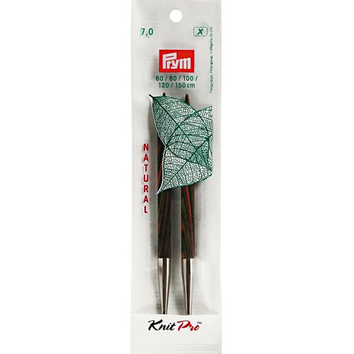 Спицы PRYM 223330 съемные длинные Natural береза d 7.0 мм 11.6 см 2 шт