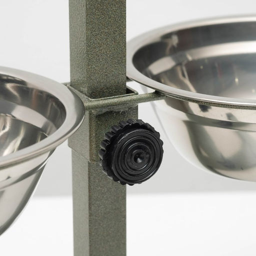 Подставка с мисками, 2 х 500 мл, высота 30 см, разборная, зелёная - Пижон фото 5