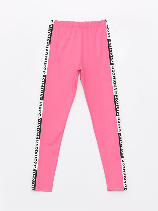 Beli Lastikli Bask?l? K?z ?ocuk Tayt