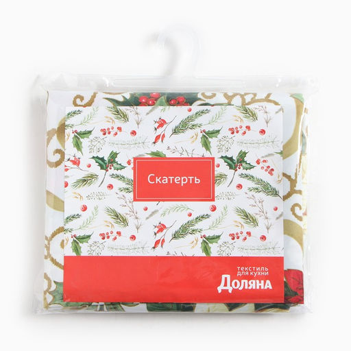 Скатерть Доляна Праздничные украшения 145*180 см, 100% п/э  фото 8