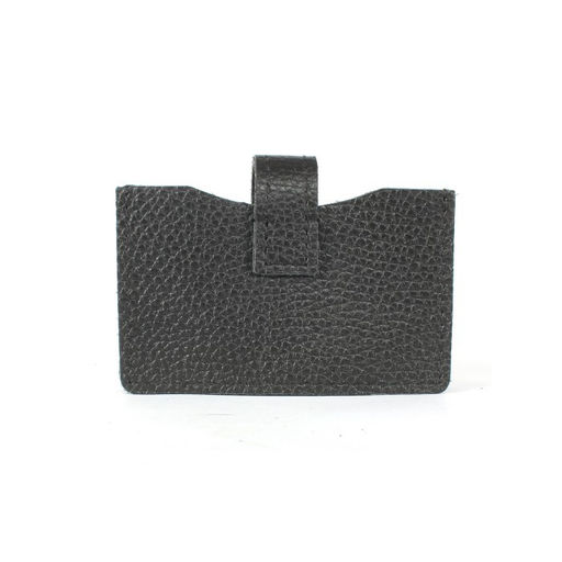 Обложка пропуск/карточка/проездной Croco-фк-1008 натуральная кожа черный флотер (40) 255802  фото 2