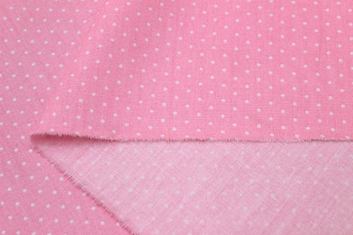 Сатин Белое пшено на розовом, ш.1.60м, хлопок-100%, 110гр/м.кв - Купава фото 4