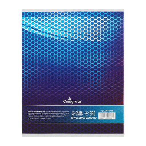 Комплект тетрадей из 5 штук, 48 листов в клетку Calligrata "Абстракция", обложка мелованный картон, ВД-лак, блок офсет