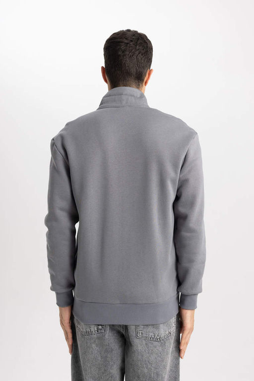 Толстовка Comfort Fit с воротником-стойкой на молнии - Defacto фото 7