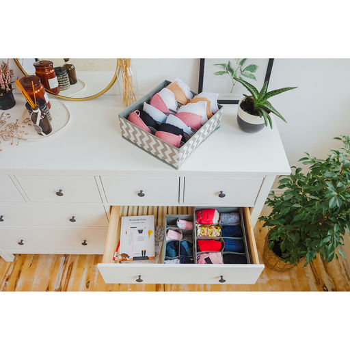 Органайзер для хранения белья «Зигзаг», 7 ячеек, 32×32×12 см, серый