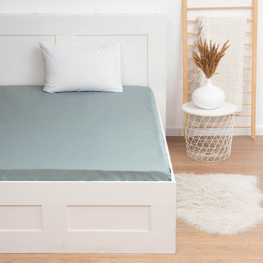 Простыня на резинке Этель 140х200х25 см, бирюзовый, 100% хлопок, перкаль