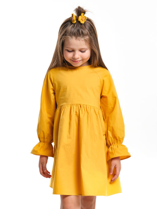 Платье нарядное хлопковое UD 7939 горчичный - Mini maxi фото 3