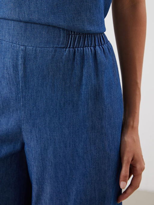 Beli Lastikli Wideleg Kad?n Jean Pantolon