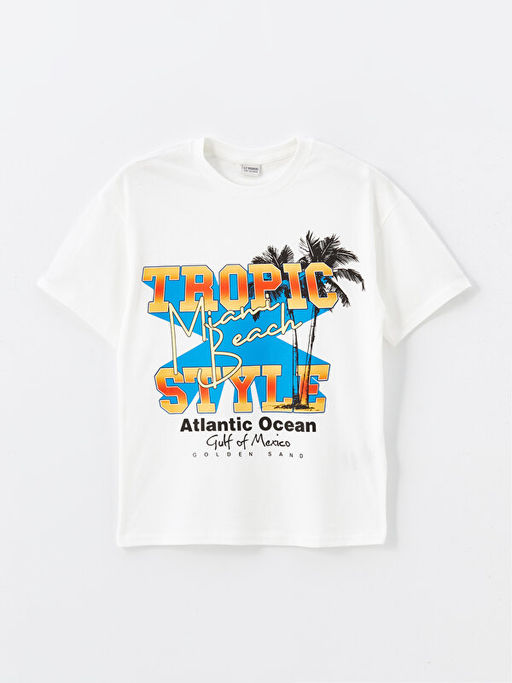 Oversize Bisiklet Yaka Erkek ?ocuk Ti??rt