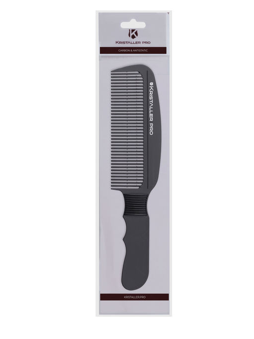 Kristaller Профессиональный гребень для стрижки волос 8217, карбон, черный, 21 см