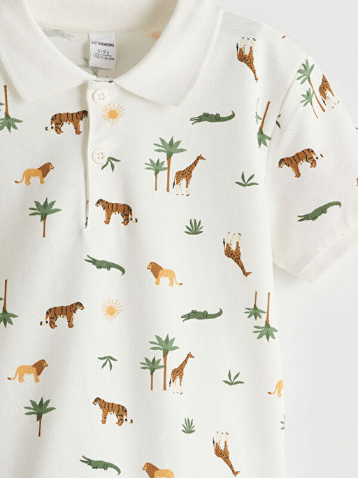 Polo Yaka Bask?l? Erkek ?ocuk Ti??rt