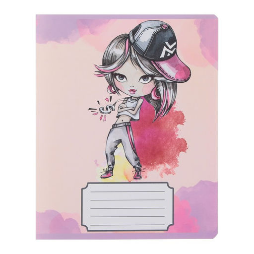 Набор тетрадей 12 листов в линейку Calligrata Pretty Girl, обложка мелованная бумага, серые листы, 10 шт.