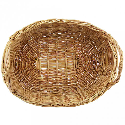 Корзинка плетеная №2 34х25х10см, овальная, глубокая, дно и стенки из ивовой лозы, с ручками, ручное плетение (Россия) - Домашняя мода фото 4