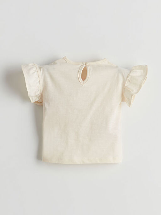 Aplike ?i?ekli K?z Bebek Bluz ve ?ort 2li