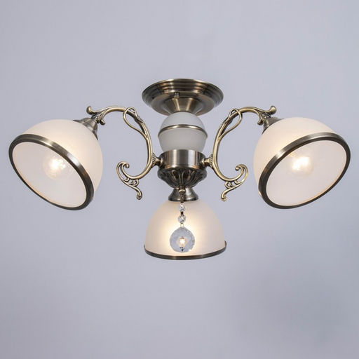 Светильник потолочный «28066/3AB WT» ЭкономСвет, 3×40 Вт, E27, белый, 28×48×50 см