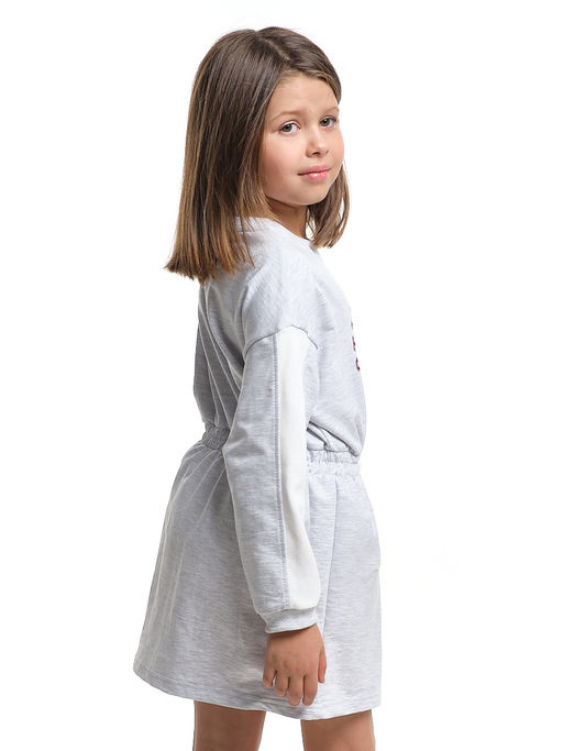 Платье для девочки UD 8058 св.серый меланж - Mini maxi фото 3