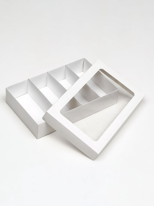 Цена за 2 шт. Коробка для макарун, с ложементом, белая 26.5×16.5×5.5 см