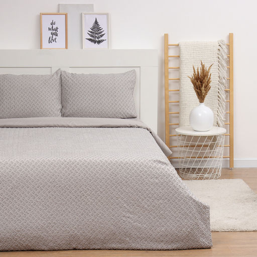 Постельное бельё 2-спальное Тафтинг квадрат 175?215 см,200?230 см,50?70 см-2 шт., серое, 110 г/м? - Lovelife фото 5