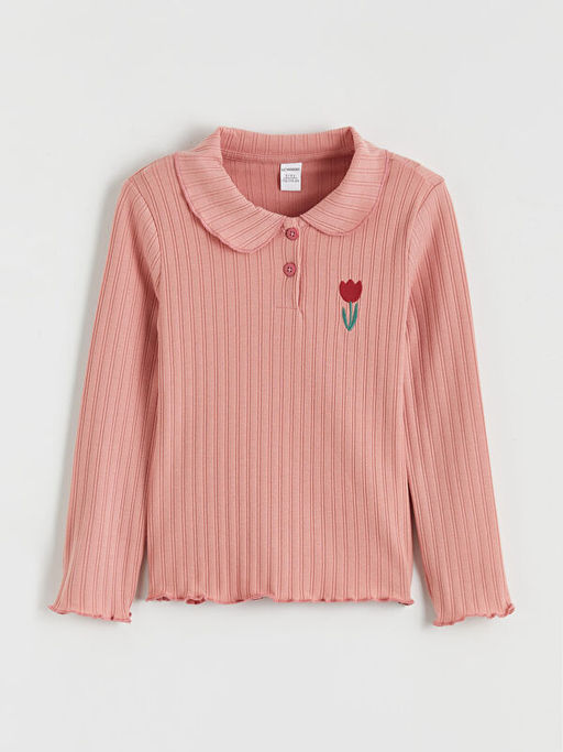 Bebe Yaka ?i?ekli K?z ?ocuk Ti??rt