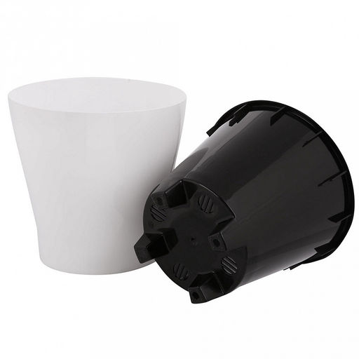 Горшок для цветов пластмассовый Лея 3,6л, д19см, h18,5см, со вставкой, с автополивом, белый (Россия) - Домашняя мода фото 5