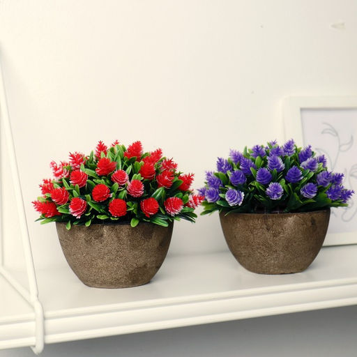 Искусственный цветок в горшке Многослойные бутоны, 13?11 см, МИКС