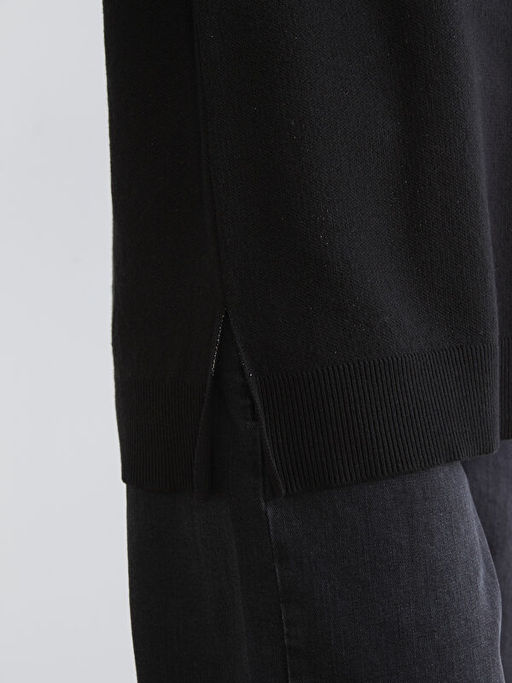 Bisiklet Yaka Desenli Kad?n Triko Kazak