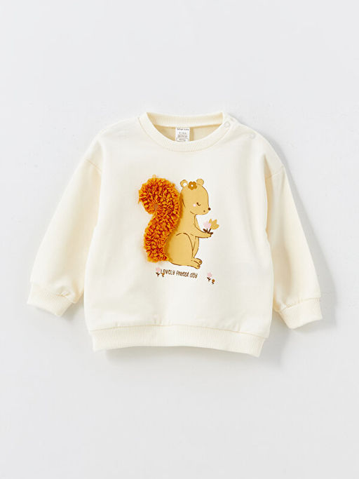 Bisiklet Yaka Uzun Kollu Bask?l? K?z Bebek Sweatshirt ve Tayt 2li Tak?m - Waikiki фото 2