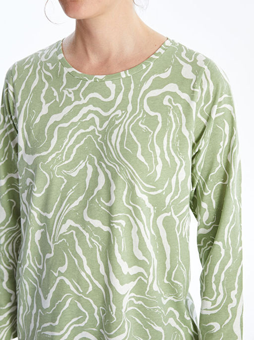 Bisiklet Yaka Desenli Kad?n Bluz