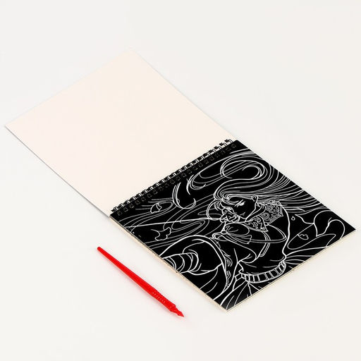 Блокнот гравюра-раскраска Аниме-герои, 19 х 19см - Школа талантов фото 3