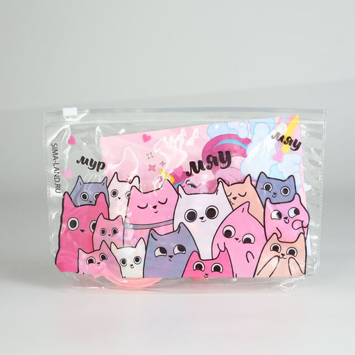 Набор Котики, косметичка, расчёска, наклейки для ногтей, 2 резинки, анкета для девочек А6, МИКС - Simaland фото 2