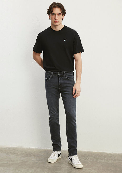 Jake Mavi Pro Vintage Koyu Gri Jean Pantolon