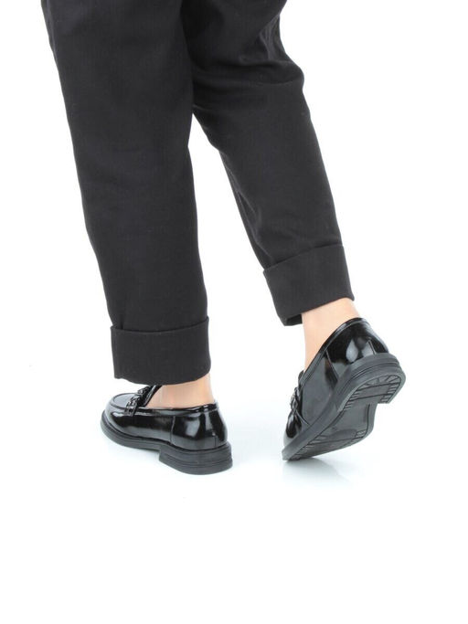 03-DYL140-2 BLACK Лоферы женские (натуральная кожа)