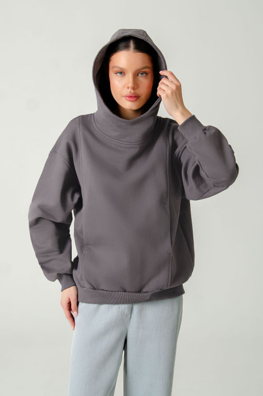 Арт. 15130 Худи женское с капюшоном 44-52 (5 шт) Цвет:серый - Калинка фото 12