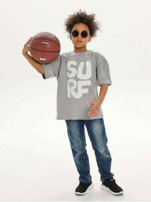 Футболка "Тропик" серый мальчик