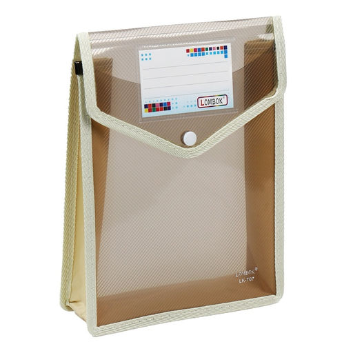 Папка-конверт на кнопке А5, 500 мкр, с расширением, вертикальная, карман для визиток, МИКС - Simaland фото 2