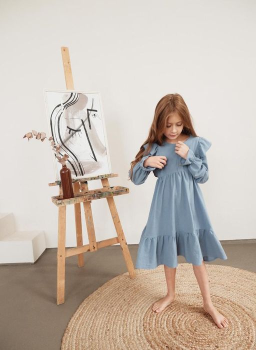 Л 22-24 платье для девочки Таисия голубое - Etoelf фото 5