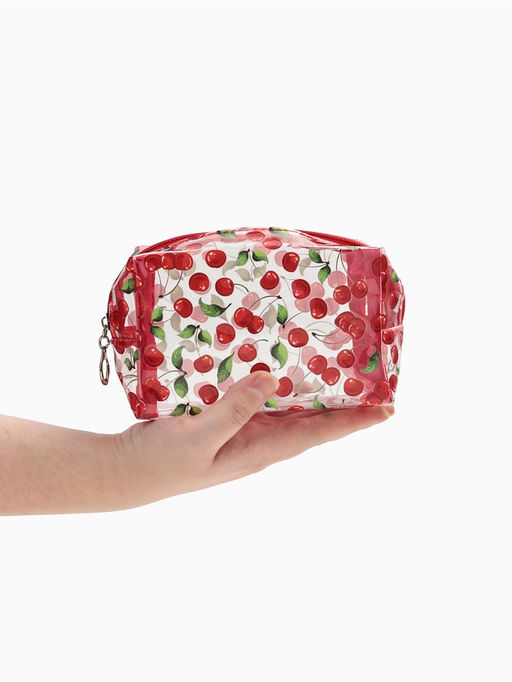 Косметичка ПВХ Вишня 15*6*8,5, отд на молнии, прозрачный