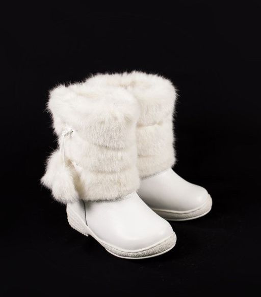 Унты сапоги Детские белые, литая подошва