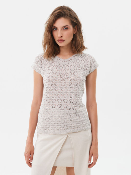 Джемпер короткий рукав л0677 лен 1