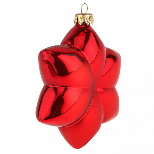 Елочная игрушка стеклянная Звезда 10х10х12см, зеркально-алый, в подарочной коробке (Россия) - Домашняя мода фото 3
