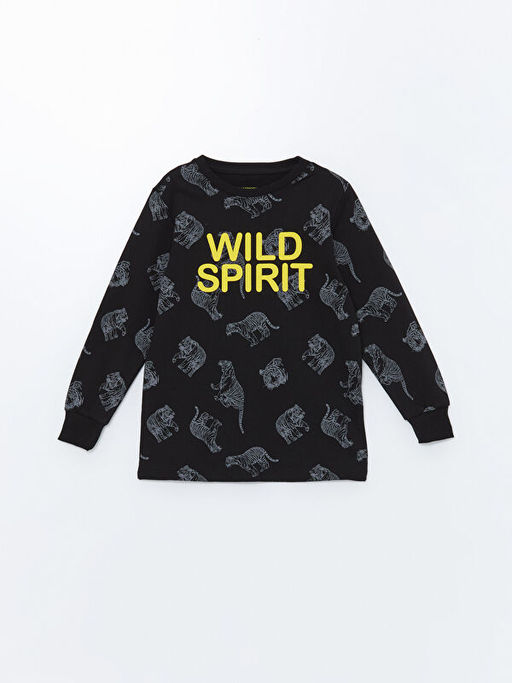 Bisiklet Yaka Bask?l? Uzun Kollu Erkek ?ocuk Pijama Tak?m? - Waikiki фото 2