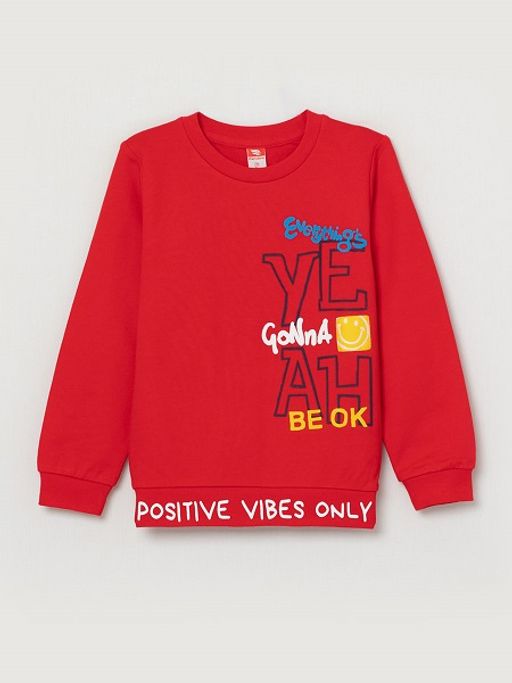 CRB wear/CWKB 62840-26-297 Джемпер модель "свитшот" для мальчика, красный/Ex.Cherubino