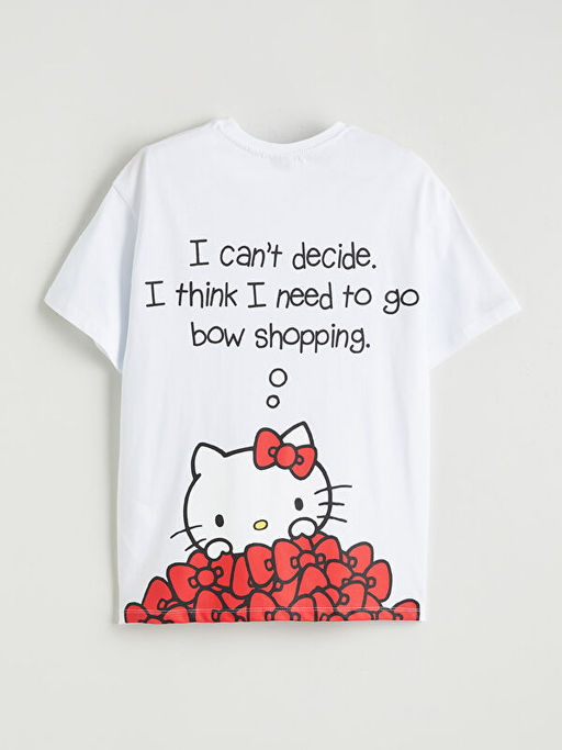 Bisiklet Yaka Hello Kitty Bask?l? K?z ?ocuk Ti??rt