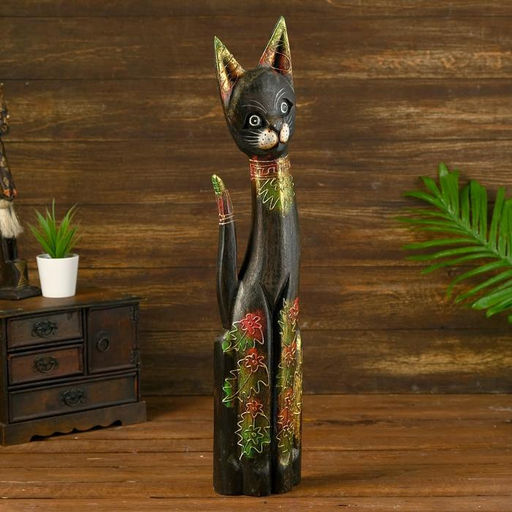 Сувенир «Кошка», 13×7×80 см, дерево