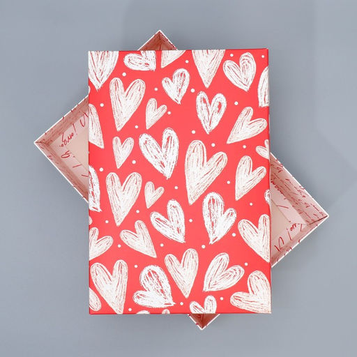 Коробка подарочная складная, упаковка, «Сердца», 30×20×9 см