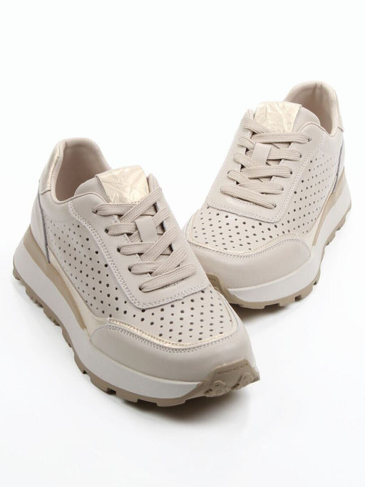 03-A1017-5A BEIGE Кроссовки женские (натуральная кожа)