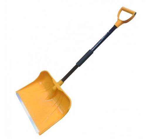 Лопата снеговая "Снежная королева" п/эт.цвет.,с ал.накл.,разборн,с алюм.черенк 75см,ручкой,445х330мм