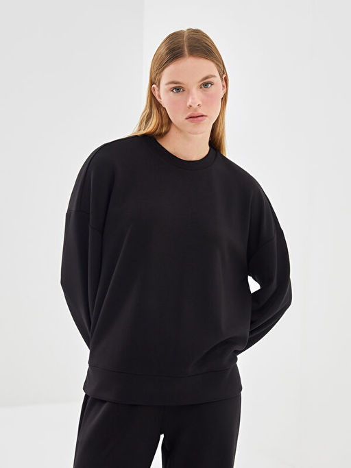 Bisiklet Yaka Oversize Kad?n Sweatshirt